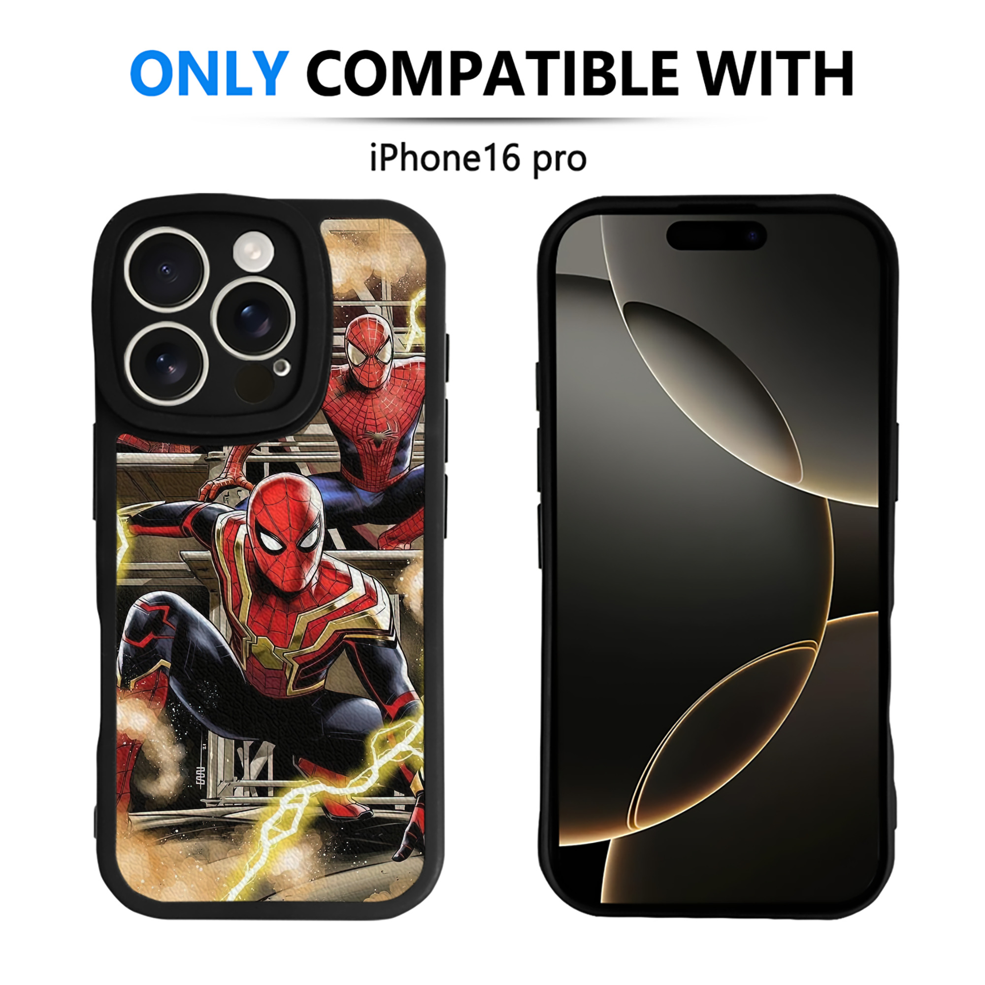 Spider Man スパイダーマン 【iPhone 16シリーズ対応】シリコンスマホケース（レザー調） 材質：シリコン